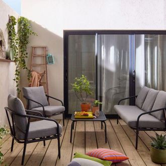 Sweeek Salotto da giardino in acciaio, 5 posti