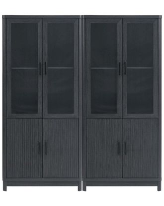 Manhattan Comfort 2 Piece- Mid Century-Modern Jodie Bookcase