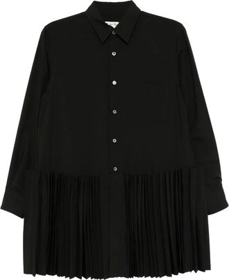 Comme Des Garçons Geplooide shirtjurk - Zwart