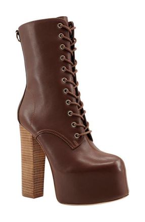 Zigi Soho Adara Lace-Up Platform Boot in Beige at Nordstrom, Size 10