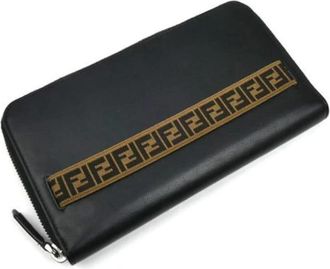 Fendi Pre-owned Lange Portemonnee (Bi-fold) - Heren - Vintage Clutch - Zwart - ONE Size - Leer - Vintage