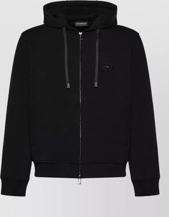 Emporio Armani cotton logo hooded jacket