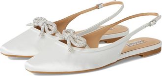 Badgley Mischka Genesis Womens Flat Shoes Soft White : 7.5 M, Silk