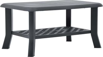 vidaXL Mesa De Centro De Pl&aacute;stico Gris Antracita 90x60x46 Cm Vidaxl