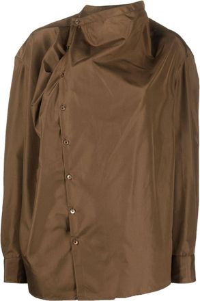 Christophe Lemaire Soft Collar silk blouse - women - Silk - 34 - Brown