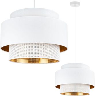 OEM L&aacute;mpara Colgante Asti Trio Oro Blanco 45cm Tela De Malla