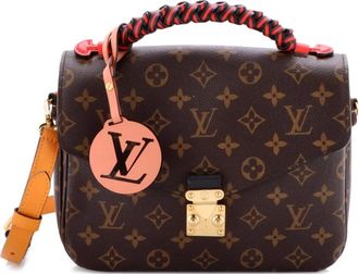 Louis Vuitton Braided Handle Pochette Metis Monogram Canvas with Leather satchel - Bruin