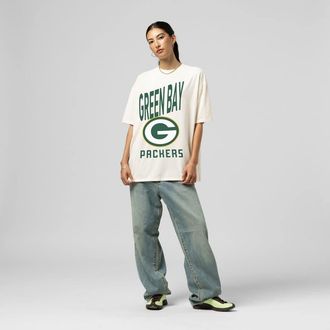 Mitchell & Ness Womens Mitchell & Ness Cream Green Bay Packers Logo Rise Boyfriend T-Shirt at Nordstrom, Size Xx-Large