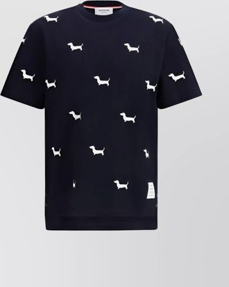 Thom Browne dachshunds embroidered cotton t-shirt