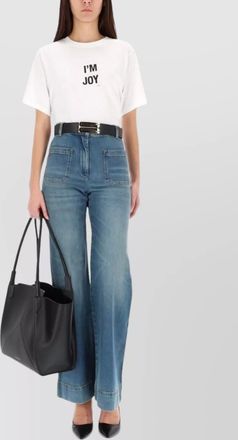 Victoria Beckham graphic print crew neck relaxed top