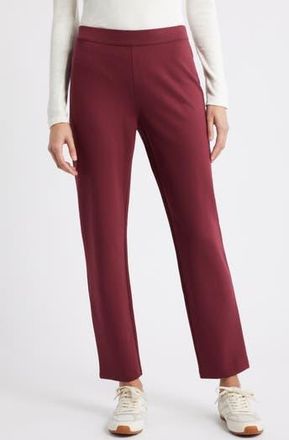 Caslon Pull-On Stretch Ponte Skinny Ankle Pants in Burgundy Tannin at Nordstrom Rack, Size X-Large