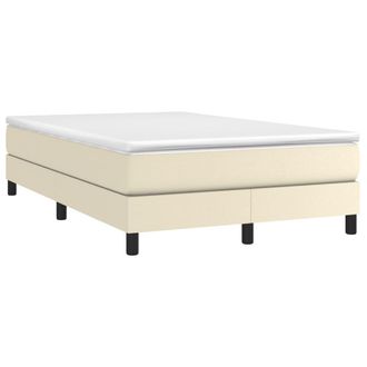 vidaXL Cama Box Spring Con Colch&oacute;n Cuero Sint&eacute;tico Crema 120x200 Cm Vidaxl