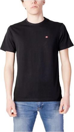 Napapijri Zwart Katoenen T-shirt Korte Mouw - Heren - T-shirts - Zwart - L - Katoen - Tops