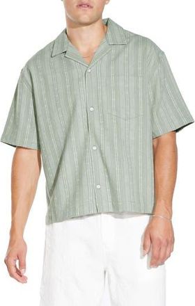 Civil Society Buka Boxy Crop Camp Shirt in Dusty Green at Nordstrom Rack, Size Xx-Large