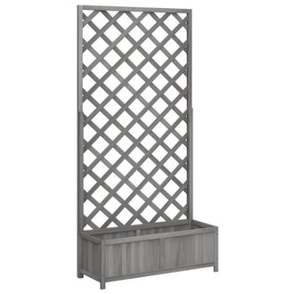 vidaXL Vidaxl - Jardinera Con Enrejado Madera Maciza De Abeto Gris