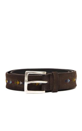 Orciani Embroidered Suede Leather Casual Belt