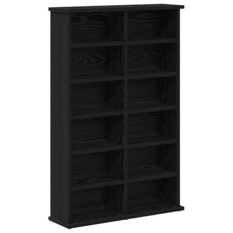 vidaXL Cabinet Para Cds Roble Negro 60 X 17 X 92 Cm Vidaxl