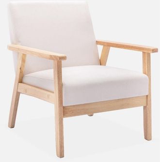 Sweeek Sweeek - Poltrona scandinava in legno e tessuto