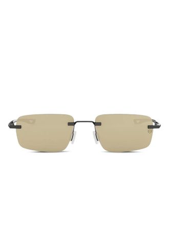 Tag Heuer rectangular-frame sunglasses - men - Metal - 55 - Black