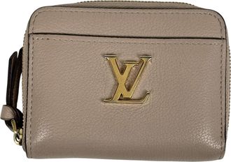 Louis Vuitton Beige Leather Coin Purse/Coin Case (Pre-Owned)