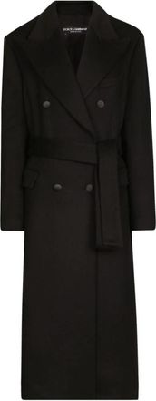 Dolce & Gabbana Double-breasted jas - Dames - Mantel - Zwart - S - Kasjmier - Jassen