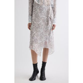 Acne Studios Inouka Paisley Silk Skirt in Light Beige at Nordstrom, Size 34