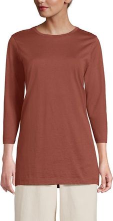 Lands End 3/4 Sleeve Cotton Supima Tunic in Earthen Clay at Nordstrom, Size X-Large P
