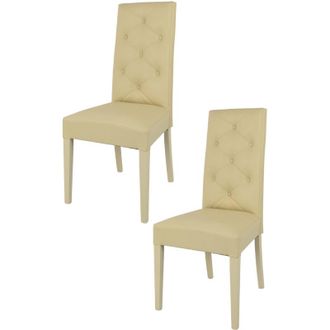 Tommychairs Tommychairs 2 Sillas Cross En Haya Nuez Claro, Asiento Tela C&aacute;&ntilde;amo