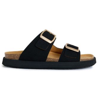 V.Gan Womens Vegan Fenugreek Comfort Footbed Sandals - Black - Size UK 8