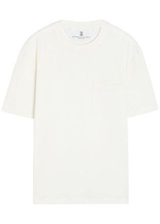 Brunello Cucinelli Linen and Cotton-blend T-shirt - Off White - XL