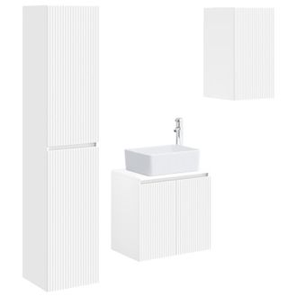vidaXL Juego De Muebles De Ba&ntilde;o 3 Uds. Blanco 33 X 34,5 X 160 Cm Vidaxl