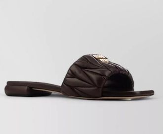 Miu Miu matelass&eacute; leather slides
