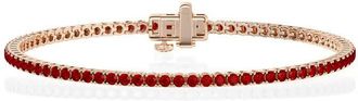 Grown Brilliance 3 Carat Lab Created Ruby Tennis Bracelet in 14K Rose Gold Plated