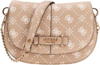 Guess Tassen, Dames, Beige, ONE Size, Carrie Logo Crossbody Tas