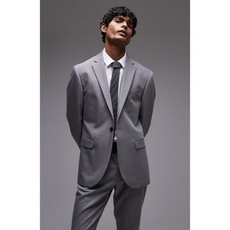Topman Slim Fit Grey Stretch Suit Jacket at Nordstrom Rack, Size 40R