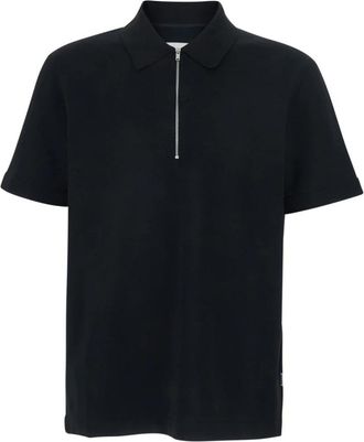 Jil Sander Zip Polo Shirt - Heren - Polos - Zwart - S - Katoen - Tops