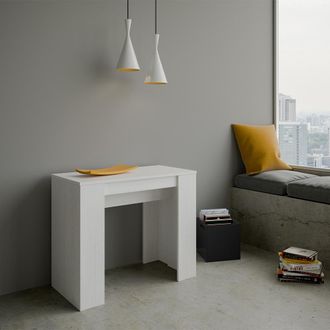 Itamoby Consola Mesa Comedor Extensible 90 X 48 - 204 Cm Madera Blanca Basic Small