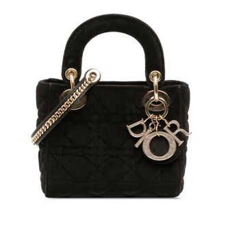 Dior Pre-owned Dior Mini Velvet Cannage Lady Dior 01-RU-1119
