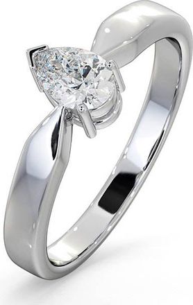 The Diamond Store Certified Pear Shaped Platinum Diamond Engagement Ring 0.50CT-G/Vs
