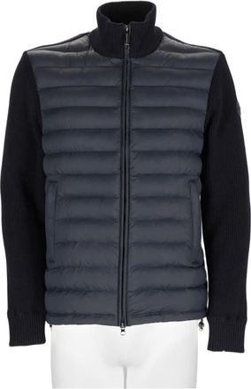 Colmar Blue Quilted Contrasting Knit Padded Jacket