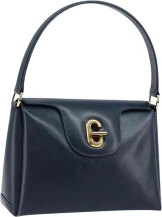Gucci Pre-owned Leren Handtas - Dames - Vintage Handtas - Blauw - ONE Size - Leer - Vintage