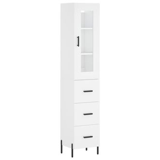 vidaXL Vidaxl - Aparador Alto Madera Contrachapada Blanco 34,5x34x180 Cm
