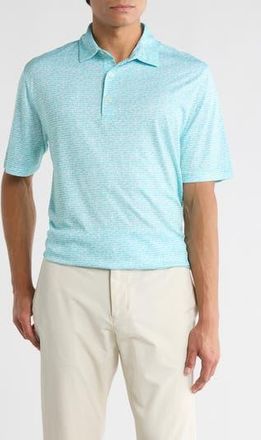 Greg Norman Print Knit Golf Polo in Oceanic at Nordstrom Rack, Size Xx-Large