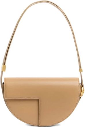 Patou Tassen, Dames, Beige, ONE Size, Leer, Le Patou Leren Tas
