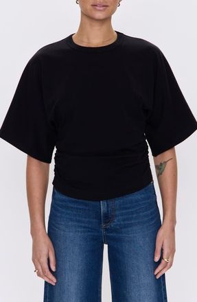 Pistola Denim Veronica Drop Shoulder Cotton T-Shirt in Noir at Nordstrom, Size Small