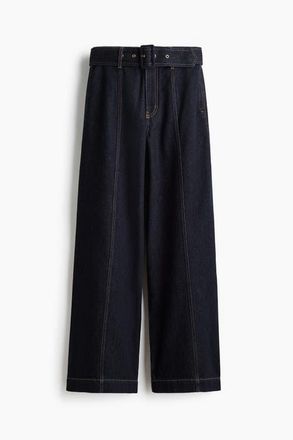 H&M Wide High Jeans in Dark Denim Blue at Nordstrom, Size 10
