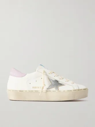 Golden Goose Sneakers In Pelle Effetto Consumato Hi Star - Bianco