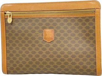 Celine Brown Pvc Clutch Bag (Pre-Owned)