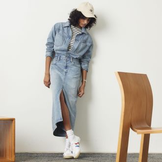 Levi's Denim Midi Shirt Dress - Womens - 23 - Blue