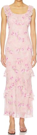 Astr Laisha Midi Dress In Pink Floral
